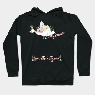 Schwan Fliegen Umwelt Schutz Prinzessin Blumen Süß Hoodie